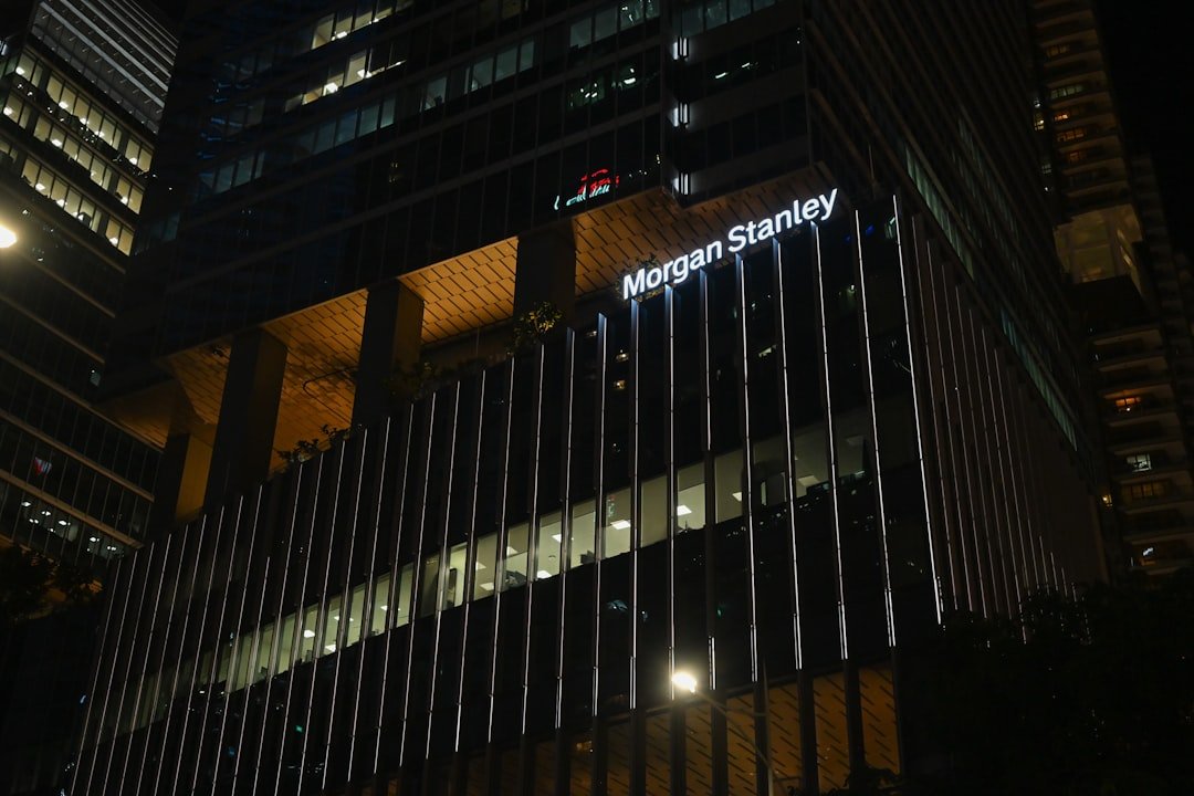 Morgan stanley building illuminated at night