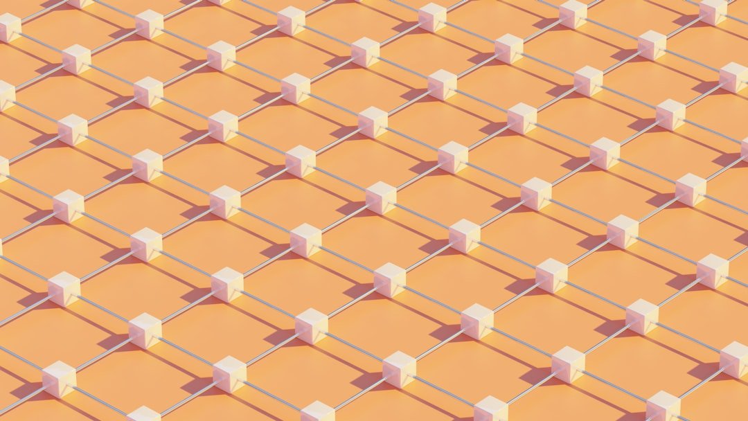 a close up of a blue and white pattern