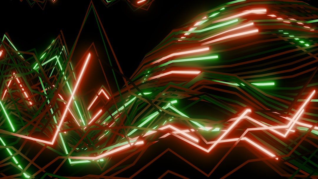 Abstract glowing lines forming a complex data visualization